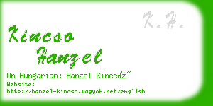 kincso hanzel business card